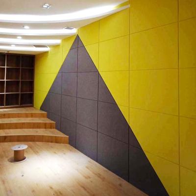 China Waterproof Yellow and Gray Wall Decor, Polyester Square Acoustic Panel, Fabric Wallpaper for sale