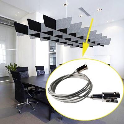 China Retail Industry Suspension Ceiling Hanging Kit With Wire Gripper Aircraft Cable With Loop And Hook for sale