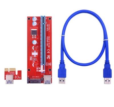 China Electronic Hardware VER007S PCI-E 1X To 16X Riser Card VER007 PCI Express Adapter 60CM USB 3.0 Cable SATA Power for sale