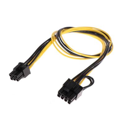 China Electronic Hardware Cable PCI-E PCIE PCI Express 6P Male To Male 8Pin Graphics Video Card Power Cable (6+2P) 50CM for sale