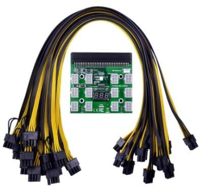 China Electronic Equipment Power Supply Module Breakout Board Kits with 12PCS 6Pin to 6+2P 8 Pin Power Cable for PSU. 1200W 750W GPU for sale