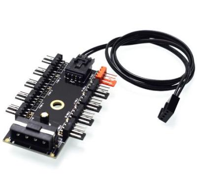 China PC 1 to 10 4 Pin MB Lex Cooler Fan Hub Splitter Electronic Hardware Cable PWM 12V 4 Pin Power Supply Adapter for sale