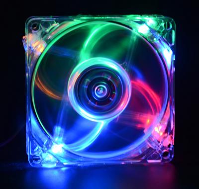 China 8cm 80mm Computer Case PC Computer Fan Case Fan 8025 With LED Lights Chassis Fan 80*80*25 for sale