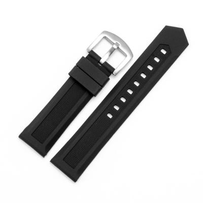 China Sufficient Stock Silicone Rubber Watch Strap 20MM 21MM Variable Silicone Watch Band With Watch Pin Buckle for sale