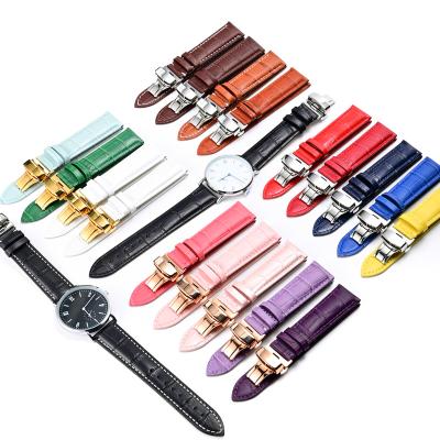 China Luxury and Fashionable Classic Bamboo Grain Watch Bands Genuine Leather Replacement Genuine Leather Watch Straps Quick Release Pin 22mm for sale