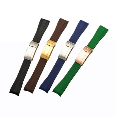 China Wholesale China Manufaturer Factory Silicone Watch Band Silicone Watch Strap 20mm Rubber Watchbands Curved for sale