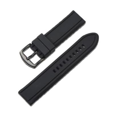 China Standard 22mm Nature Silicone Rubber Watch Band Rubber Strap for sale