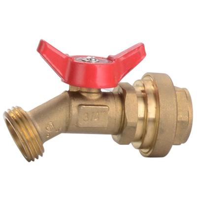 China Home Kitchen HOSE BIB NO KNOT 1/2i PUSH-FIT QUARTER TURN Brass Ball Valve With Butterfly Handle for sale