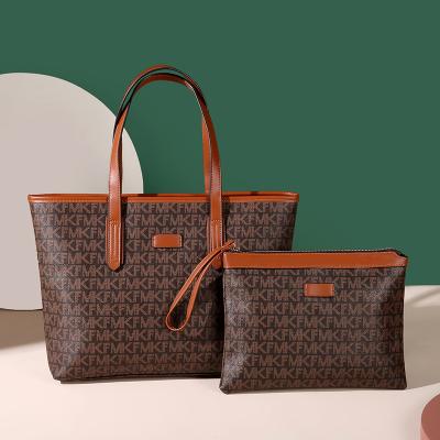 China Other Mk F Brand PVC Customized Purses And Handbags Set Luxury Mother Image Bag Retro Large Printed Tote Bags For Women for sale