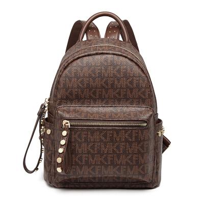 China MKF anti-theft brand luxury PVC the other rivet Korean ladies backpack 2021 trend fashion style casual backpack for sale