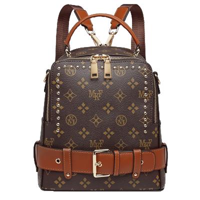 China Luxury MKF anti-theft brand other pvc backpack customized 2021 fashion college bags trend rivet ladies backpack casual shopping bag for sale