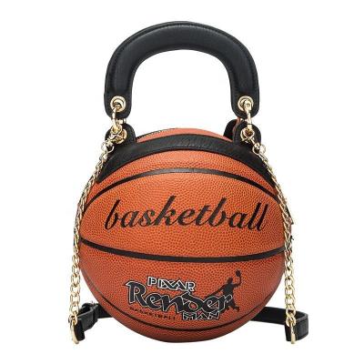 China New Fashion Trend Round Handbags For Women Personality Basketball Shape Messenger Luxury Bag For Girls Leather Shoulder Bag for sale