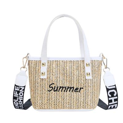 China Fashion Fresh and Sweet Ladies Straw Woven Tote Handbag Messenger Bags Women Fashion Handbags Luxury Shoulder Bags for sale