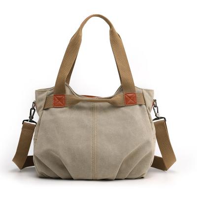 China Retro Fashion Large Canvas Handbags Tote Bags For Women Shipping Ladies Simple And Soft Cross - Body Shoulder Bag for sale