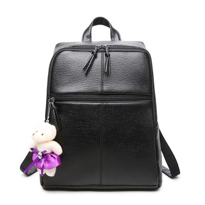 China 2021 Wholesale Custom Fashion Female Shoulder Bag Cute Multi-pocket PU Leather Backpack For Female Student School Bag for sale