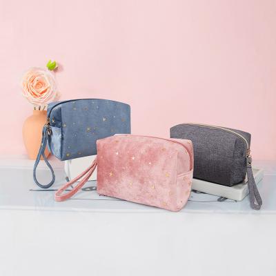 China New Fashion Velvet Cosmetic Bag With Octagonal Storage Bag Spare And Cosmetic Bag For Travel for sale