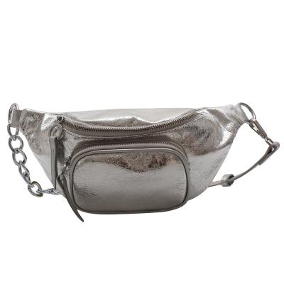 China 2021 Water Proof Shiny Fashion Waist Bag For Girls INS Popular Outdoor Unisex Pussy Pack Pussy Waist Lady Bags Sling Bag for sale