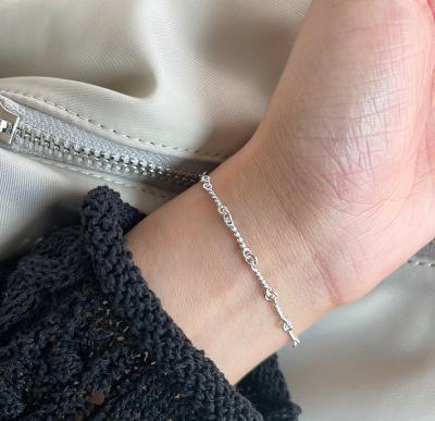 China Environmental Friendly S925 Sterling Silver Twisted Wire Punk Bracelet Bangle For Women Girls Fashion Fine Jewelry for sale