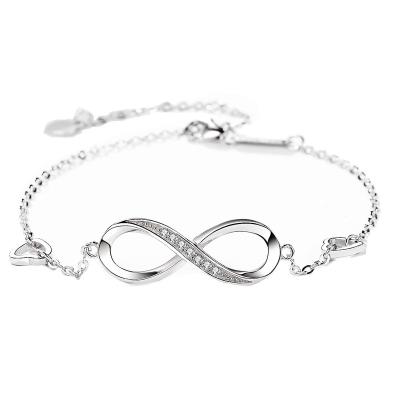 China Christmas Love Symbol 925 Sterling Silver Charm Adjustable Infinity Endless Bracelet Environmental Friendly Design Gift 8 for sale