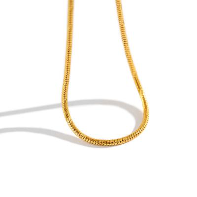 China Fashion Jewelry Vintage Snake Chain 925 Sterling Silver Geometric Minimalist Round Snake Chain Necklace Environmentally Friendly For Women for sale