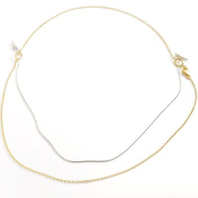 China Creative Mixed 925 Lead Free Nickel Free Sterling Silver OT Clasp Color Link Chain Double Layer Chain Clavicle Chain Necklace for sale