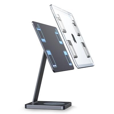 China Aluminum Alloy Magnetic Magnetic Tablet Phone Holder Live Stand with Wireless Charging for sale