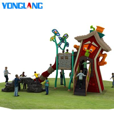 China 15years YL-W003 Cocoa House Series Outdoor Wooden Commercial Children Playground Equipment for sale