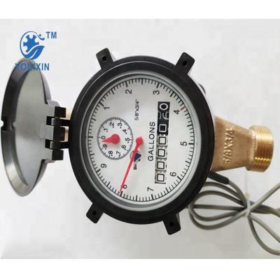 China YOUIXIN Brass Gallon Horizontal Pulse Output Brass Water Meter DN15 for sale