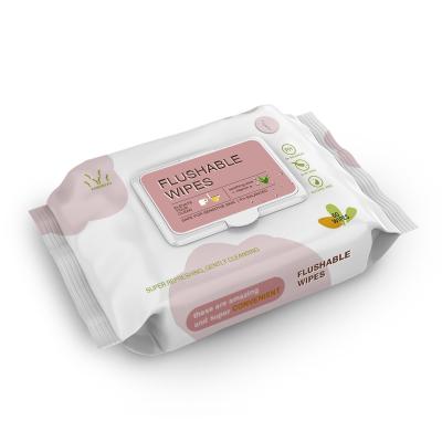 China Cleansing Private Label Natural Ingredients Feminine Hygiene Wipes 100%biodegradable Toilet Wipes Flushable Wipes for sale