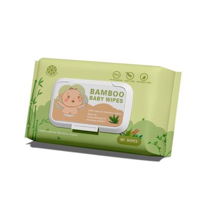 China Factory Based OEM 99% EDI Pure Water Cleaning Material Hypoallergenic Wet Wipes 80 Pcs Organic Bamboo Water Wipes for sale