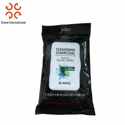 China Antimicrobial Makeup Removal OEM Charcoal Wipes Face Makeup Remover Wipes for sale