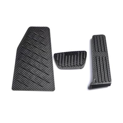 China Carbon Fiber+ Carbon Fiber Clutch Fuel Rubber Accelerator Pedal Pads For Camry 2018 2019 Gas Brake Pedal Cover Non-drill Gen Auto Accessories 8th for sale