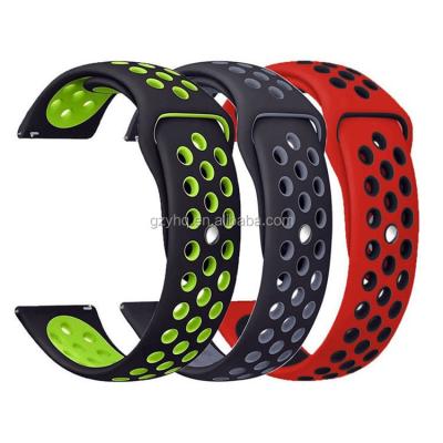 China Dual Color Silicone Rubber Band For Samsung Gear S3 Frontier 22mm Watch Band Strap Strap For S2 Gear S3 Classic 20mm Sport for sale