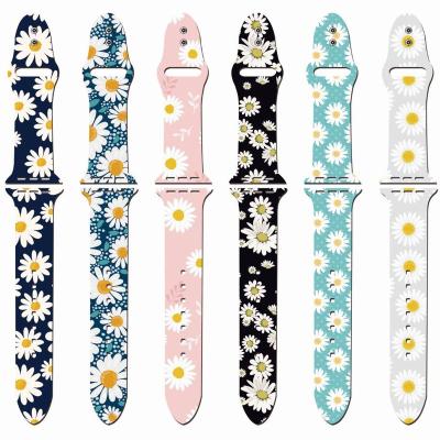 China For apple nail dual silicone watch band for apple stable model printed bands for iWatch band strap 7/6/5/4/3/2/1 series for sale