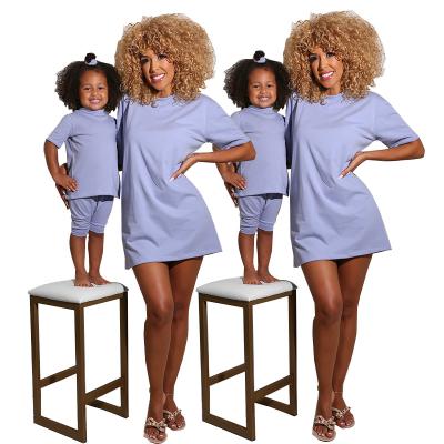 China Wholesale Mommy and Me QUICK DRY Dress and Matching Kids Mommy and Me Two Piece Clothing Mommy Outfits for sale