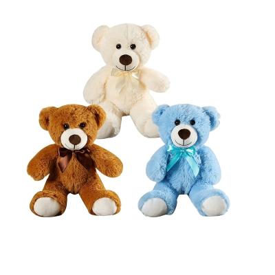 China Custom Soft Plush Seven Colors Plush Toy Stuffed Teddy Bears With Bow for sale