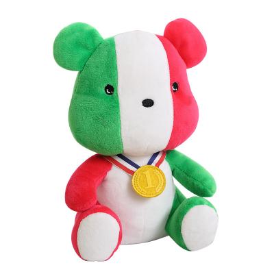 China Soft Plush Toy Mini Toy 20cm Flag Bear Fashion World Cup Cute Stuffed Gift Soft Flag Bear for sale