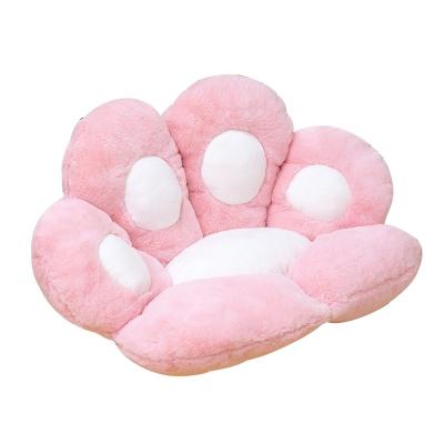 China Plush Home Chair Decor Winter Animal Cushion Stuffed Plush Sofa Indoor Floor Bear Cat Paw Pillow for sale