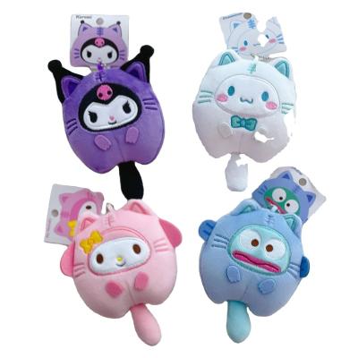 China Decorate High Quality Kawaii Sanrioed Cat Anime Pendant Series Cinnamoroll Mymelody Plush Toys Key Chain Kuromi Stuffed Dolls for sale