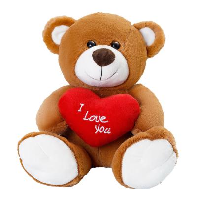 China Wholesale gift shopping valentines teddy bear teddy bear plush toy i love you with red heart for sale