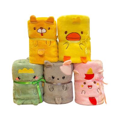 China Wholesale Custom Anti-static Flannel Animal Baby Blankets Soft Portable Fleece Blanket Cartoon Animal Blankets for sale