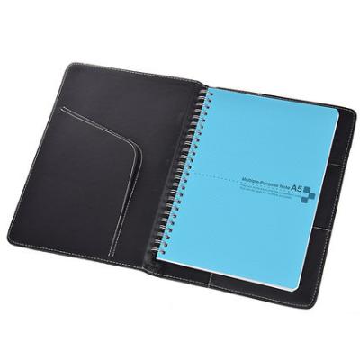 China Wholesale New Design Japan Padfolio A5 PU Removable Housing Removable Leather Wooden Wood Pulp Comes With Easy To Tear Wire Spiral Notebook for sale