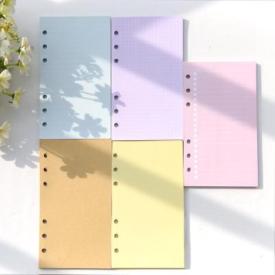 China Beautiful Core Color A5 Hole Paper 6 Sheet Hardcover Loose Paper Page Forest Road Forest Inside Page Filled Manual Account Book Paper Notebook for sale