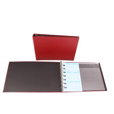 China Best Paper Selling Wholesale PU Leather Checkbook Covers Ring Binder Folder, 7 Ring Check Binder Folder for sale