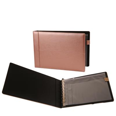 China Custom 7 Ring Binder For PU Leather Folder Folders for sale