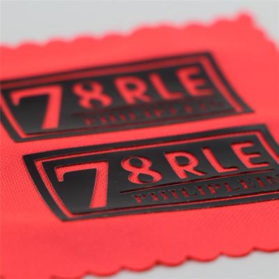 China Clothing.Leather 3d Heat Transfer Raised Label Rubber Printing Logos For Clothing for sale