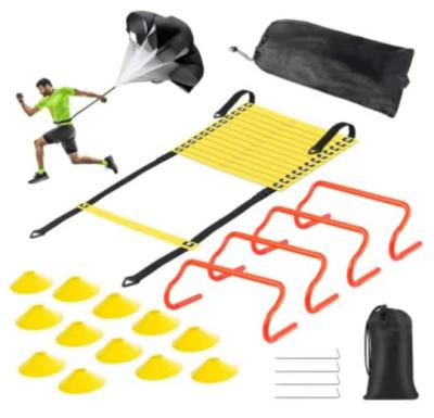 China Custom Outdoor Sports Soccer Field Match Speed ​​Football Agility Ladder Agility Ladder Training Set Cones Circles Parachute Hurdles for sale