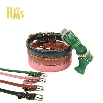 China Custom Pet Personalized Luxury Designer Led Martingale Genuine Rolled Braided Leather Dog Collars and Printed Leashes Chock Collar with Logo for sale