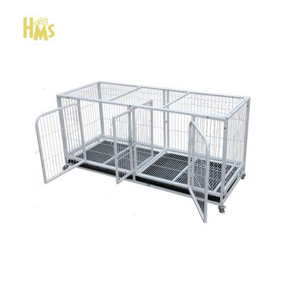 China Breathable HMS Customizable White Double Dog Cage Manufacturers Large Pet Breeding Cages Animal Cages for sale