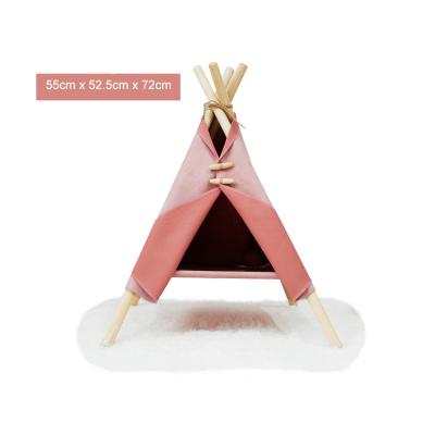 China High Quality Breathable HMS Pet Supplies Raised Cat Bed Pet Teepee Tent Wooden for sale